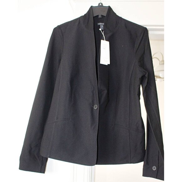 New w/Tags - Eileen Fisher Stretch Crepe Stand Collar Jacket, Blazer Med - Picture 10 of 12